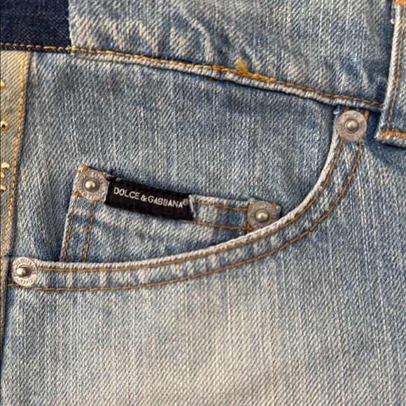 Dolce & Gabbana Pink and Blue Embellished Mini Skirt - Picture 2 of 7